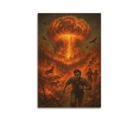 CWLLOG Canvas Prints Wall Art Posters War Escape Under Nuclear Explosion Disaster Modern Living Room And Bedroom Artwork Decor 16x24inch(40x60cm)