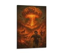 CWLLOG Canvas Prints Wall Art Posters War Escape Under Nuclear Explosion Disaster Modern Living Room And Bedroom Artwork Decor 24x36inch(60x90cm)