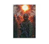 CWLLOG Canvas Prints Wall Art Posters War Force Modern Soldiers Before Explosion Unframe-style Modern Living Room And Bedroom Decor 12x18inch(30x45cm)