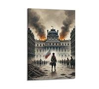 CWLLOG Canvas Prints Wall Art Posters War Paris Revolution Battle Scene Frame-style Modern Living Room And Bedroom Decor 24x36inch(60x90cm)