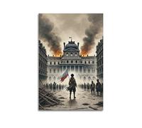 CWLLOG Canvas Prints Wall Art Posters War Paris Revolution Battle Scene Unframe-style Modern Living Room And Bedroom Decor 12x18inch(30x45cm)