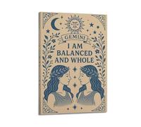CWLLOG Canvas Prints Wall Art Posters Zodiac Gemini Balanced Self Retro Frame-style Modern Living Room And Bedroom Decor 08x12inch(20x30cm)
