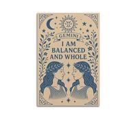 CWLLOG Canvas Prints Wall Art Posters Zodiac Gemini Balanced Self Retro Unframe-style Modern Living Room And Bedroom Decor 08x12inch(20x30cm)