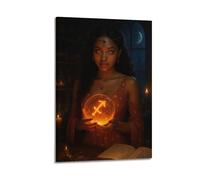 CWLLOG Canvas Prints Wall Art Posters Zodiac Sagittarius Crystal Ball Witch Frame-style Modern Living Room And Bedroom Decor 20x30inch(50x75cm)