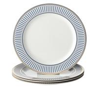 CwlwGO-10 Inch Bone China Salad Plates Sets of 4 Modern Elegant Round Dishes Dessert Plate Set Dinnerware Dish Serving Plates for Kitchen, Not Suitable for Microwave.