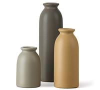 CWLWGO-Ceramic Matte Vase Set for Home Decor, Modern and Minimalist Decorative Flower Vases, Kitchen Living Room Table Centerpiece Decoration, Mantel Entryway Bookshelf Decor（Matte Multi）