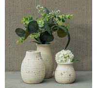 CwlwGO Ceramic Rustic Vase Set, Small Boho Vases for Country Home Decoration, Decorative Vase,Farmhouse Decoration, Home Decorations for Living Room, Coffee Table Decor, Mantle & Shelf Decor.