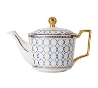 CWLWGO- Royal Bone Chian Teapot, Elegant White and Gold Tea Pot, Blooming & Loose Leaf Teapot - 24 Ounce,Not included Removable Stainless Steel Infuser.