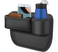 CWMBJD Car Seat Gap Storage for Volvo V90, Box Gap Bag Pocket Organizer Car Organiser Front Seat with Cup Holder PU Leather,Driver's seat