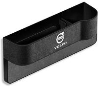 CWMLB Car Seat Gap Storage for Volvo V60 I Cross Country 2015-2018, Box Gap Bag Pocket Organizer Car Organiser Front Seat with Cup Holder PU Leather,Black