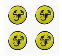 CWMLB Pack Of 4 Wheel Hub Caps for Abarth 595 2016-56mm,Hub Centre Caps Hub Caps Rim Cap Sticker Car Wheel Center Cover Badge Sticker Rim Protection Cover Wheel Hub Cover,Yellow