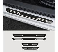 CWMMKL 4 Pcs Car Door Sill Protector Strips for Mini Cooper R56 2006-2014, Stainless Steel Car Kick Plates Welcome Pedal Strip Cover Protector Trim Guard,Bla-ck
