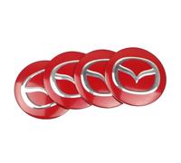 CWMMS 4 Pcs Car Center Hub Cap Stickers for Mazda CX-3 2015-2018 50mm, Wheel Center Hub Caps Cover Stickers Wheel Trim Sticker Modified Car Parts,Red