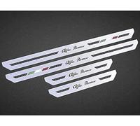 CWMMS 4pcs Car Door Sill Protector Strips for Alfa Romeo MiTo, Stainless Steel Kick Plates Welcome Pedal Strips Car Sill Pedal Styling Accessory,C