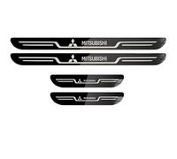 CWMMS 4pcs Car Door Sill Protector Strips for Mitsubishi Pajero Sport II 2008-2015, Stainless Steel Kick Plates Welcome Pedal Strips Car Sill Pedal Styling Accessory,C