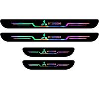 CWMMS 4pcs Car Door Sill Protector Strips for Mitsubishi Pajero Sport II 2008-2015, Stainless Steel Kick Plates Welcome Pedal Strips Car Sill Pedal Styling Accessory,E