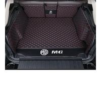 CWMMS Car Full Coverage Trunk Mats for MG MG4 EV XPower 2023 2024, Anti-Scratch Non-Slip Durable Leather Boot Liner Mats Protector Pad Accessories,Black-red