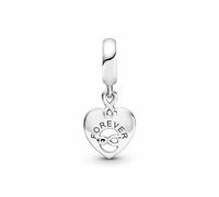 CWOne Designs S925 Sterling Silver Family Moments Love Heart Charm for Pandora Charm Bracelets. (Friends Forever Heart)