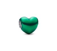 CWOne Designs S925 Sterling Silver Family Moments Love Heart Charm for Pandora Charm Bracelets. (Green Metallic)