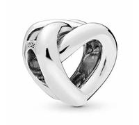 CWOne Designs S925 Sterling Silver Family Moments Love Heart Charm for Pandora Charm Bracelets. (Knotted Hearts)
