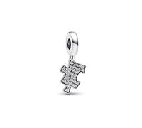 CWOne Designs S925 Sterling Silver Family Moments Love Heart Charm for Pandora Charm Bracelets. (Puzzle Piece)
