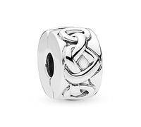 CWOne Designs Sterling Silver Bracelet Clip Charms, Ideal for Pandora Charm Bracelets and Necklaces, Charm for Mum, Daughter, Wife, Sister, Niece, Birthday and Love Gift for Women (Knotted Hearts)