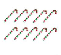 CWOQOCW 10-Pack Christmas Inflatable Candy Canes - Red, Green, Blue PVC Holiday Decor for Indoor Outdoor Use(Printed in green)