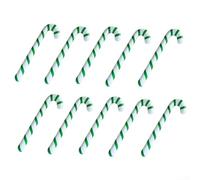 CWOQOCW 10-Pack Christmas Inflatable Candy Canes - Red, Green, Blue PVC Holiday Decor for Indoor Outdoor Use(green)