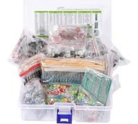 CWOQOCW 1818Pcs Complete Electronic Components Kit, With Monolithic Capacitor Resistors, LED Diodes, PCB Board, For DIY Enthusiasts, Diverse Selection