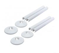 CWOQOCW 2 Pair Radiator Pipe Covers and Pipe Collars, Sleek Chrome Effect Heating Pipe Hole Covers And Collars For Bathroom Radiators,15mm x 200mm(White)