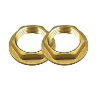 CWOQOCW 2Pc 1-1/4" BSP Flanged Basin Waste Brass Backnut For Wash Hand Basin/Bathroom Sink Waste