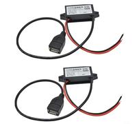CWOQOCW 2PCS DC Voltage Converter 6V-32V Input To 5V Output 24W QC30 Fast Charging Module With Short Circuit Protection For Vehicle Electronics And LED Displays Black