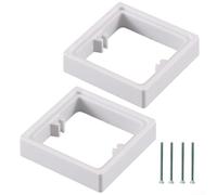 CWOQOCW 2Pcs Single Socket Spacer, Electrical Outlet Spacer Kit 1 Gang 20MM Square Frame With Mounting Screws, Socket Box Extender For Shallow Electrical Outlets(White)