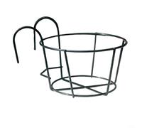CWOQOCW 3-Pack Balcony Planters For Railing, Round Metal Hanging Plant Holders,Balcony Railing Flower Pot Stand Outdoor Porch Garden Display