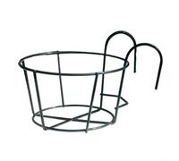 CWOQOCW 3 Pack Hanging Basket Stand Plant Stand Holders Round Iron Railing Planters Rack For Balcony Garden Fence Flower Pot Display Black