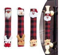 CWOQOCW 3 Pieces Handle Cover Decorative Microwave Oven Fridge Handle Covers, Holiday Decorative Appliance Protective Cloth Covers(Style 1)