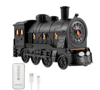 CWOQOCW 300Ml Essential Oil Diffuser, USB Steam Train Essential Oil Diffuser With Remote Control 7 LED Colors 12 Hour Runtime Auto Shut-off(Black)