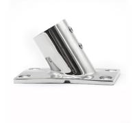 CWOQOCW 316 Marine Grade Stainless Steel Pipe Seat with Square Bottom 60 Degree Awning Handrail Socket for Yacht Fiberglass Inflatable Boats(30mm)