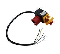 CWOQOCW 400V 3P Machine Switch Device with Phase Shifter Stop Flap for Motor Control 60cm Cable IP54 Rated Metal and PVC Black