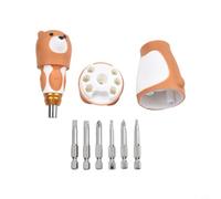 CWOQOCW 6 In 1 Cartoon Bear Screwdriver Set Multi-Purpose Ratcheting Screwdriver Labor-saving Screwdriver Repair Tool, TPR Non-slip Handle For More Comfortable