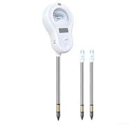 CWOQOCW 6-in-1 Digital Soil Tester ST-09 - pH Moisture Fertility Light Temperature Humidity Detector with Replaceable Probe for Garden(3 probes)