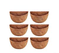 CWOQOCW 6Pcs 12Inch Half Round Replacement Coco Liner, Half Circle Coconut Fiber Replacement Hanging Basket Liners for Wall Hanging Baskets Garden Plant Flower Pot (12 inches)