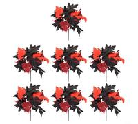 CWOQOCW 7 Pcs 30Cm Artificial Black Maple Leaf Bouquet Halloween Silk Floral Decoration For Home Garden Party(B)