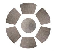 CWOQOCW 7 Pcs PVC Wedge Placemats Place Mats Non-Slip for Kitchen Dining Tableware for Round Table(Khaki)