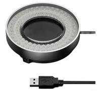CWOQOCW 72 LED Ring Light for Microscope, Polarized USB Dimming Lamp for Phone Repair, Dustproof Aluminum Alloy, Silver, 62x62cm, Laboratory Workshop Use