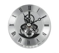 CWOQOCW 86MM Quartz Clock, Roman Numbers Skeleton Clock Inserts, Movement Replacement DIY Parts(silver)
