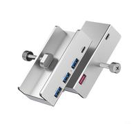 CWOQOCW Aluminum 4-Port USB 3.0 Hub External Dock Station Data Transmission Splitter Adapter Clip-On Concentrator