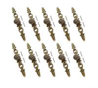 CWOQOCW Antique Bronze Zinc Alloy Drawer Pulls, Vintage Floral Cabinet Door Handles With Positioning Posts, 128Mm And 160Mm Hole Spacing Options, Hardware, 10 Pack(160mm)