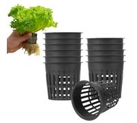 CWOQOCW Aquatic Plant Pots Garden Mesh Net Pots Set, Planting Containers For Aquaponics Growing Netted Baskets Slotted Mesh (24pcs)