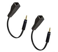 CWOQOCW Audio Network Extender for RJ45 to 35mm and for RCA, 20Hz-20kHz Bandwidth with 60dB Rejection, 600 Ohm Impedance for Live Sound(3.5-3.5)